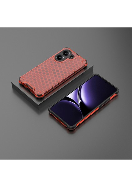 Xiaomi Poco X7 Pro 5g/redmi Turbo 4 5g Kılıf Pc+Tpu Petek Şekli-Kırmızı (Yurt Dışından)