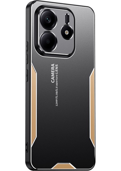 Xiaomi Redmi Için Not 14 4g (163.25X76.55X8.16MM) Alüminyum Alaşımlı Tpu Pc Arka Kapak-Altın (Yurt Dışından)