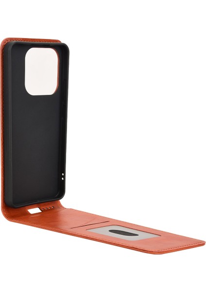 Xiaomi Redmi Note 14 4g (163.25X76.55X8.16MM) Kart Yuvalı Kılıf Manyetik Dikey Çevirme Deri Telefon Kapağı-Turuncu (Yurt Dışından) fiyatları