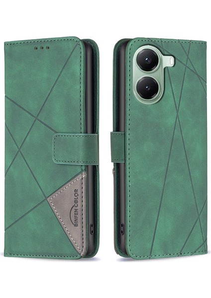 Xiaomi Poco X7 Pro 5g/redmi Turbo 4 5g Deri Cüzdan Telefon Kapağı-Yeşil (Yurt Dışından)