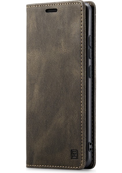 Xiaomi Redmi Için Not 13 Pro 4g Autspace A01 Rfıd Engelleme Kart Tutucu-Kahve ile Deri Stand Kapağı (Yurt Dışından)