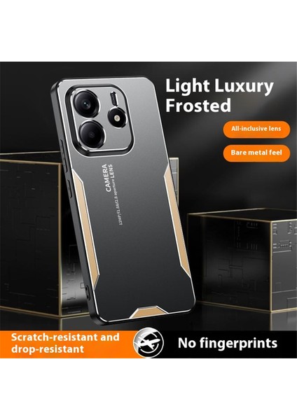 Xiaomi Redmi Note 14 4g (163.25X76.55X8.16MM) Alüminyum Alaşımlı Tpu Pc Arka Kapak-Kırmızı (Yurt Dışından)