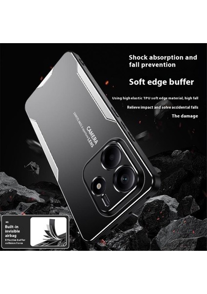 Xiaomi Redmi Note 14 4g (163.25X76.55X8.16MM) Alüminyum Alaşımlı Tpu Pc Arka Kapak-Kırmızı (Yurt Dışından)