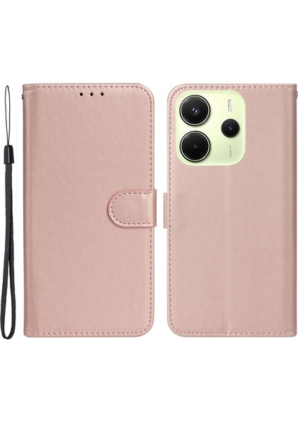 Xiaomi Redmi Için Not 14 4g (163.25X76.55X8.16MM) Kart Tutucu Pu Deri Flip Cüzdan Telefon Kapağı-Gül Altın (Yurt Dışından)
