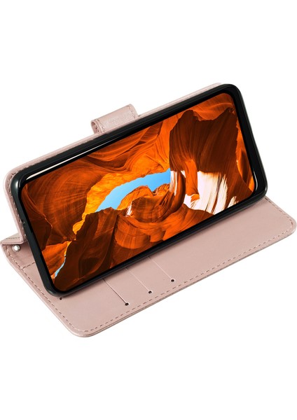 Xiaomi Redmi Için Not 14 4g (163.25X76.55X8.16MM) Kart Tutucu Pu Deri Flip Cüzdan Telefon Kapağı-Gül Altın (Yurt Dışından)