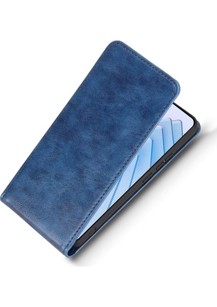 Xiaomi Redmi Note 14 4g (163.25X76.55X8.16MM) Kart Yuvalı Kılıf Manyetik Dikey Çevirme Deri Telefon Kapağı-Koyu Mavi (Yurt Dışından) modelleri