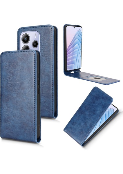 Xiaomi Redmi Note 14 4g (163.25X76.55X8.16MM) Kart Yuvalı Kılıf Manyetik Dikey Çevirme Deri Telefon Kapağı-Koyu Mavi (Yurt Dışından) fırsatları
