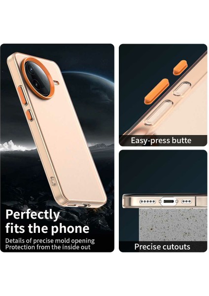 Xiaomi Redmi K80 5g Kılıf Pc+Tpu+Pet Düşme Önleyici Telefon Arka Kapak-Turuncu (Yurt Dışından) fırsatları