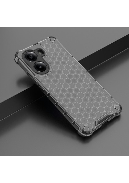 Xiaomi Poco X7 Pro 5g/redmi Turbo 4 5g Kılıf Pc+Tpu Petek Şekli-Siyah Için (Yurt Dışından)