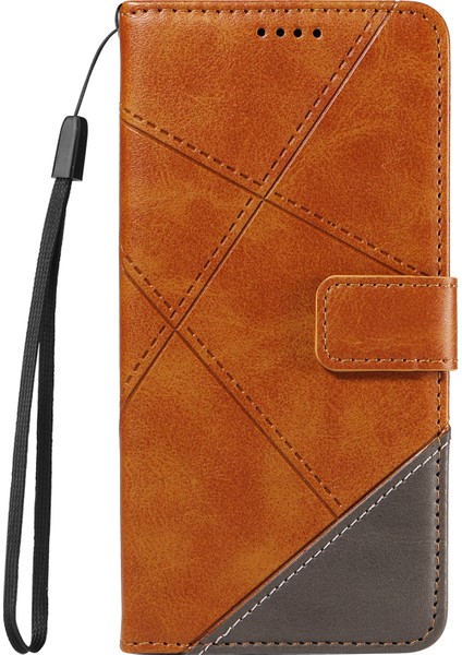 Xiaomi Redmi Turbo 4 5g Geometrik Çizgi Tasarımlı Cüzdan Bilek Kayışı-Kahverengi (Yurt Dışından) fiyatları