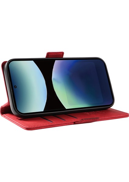 Xiaomi Redmi Note 14 Pro 4g Yıkatu YK-005 Ten Dokunma Duygusu Cüzdan Telefon Kapağı-Kırmızı (Yurt Dışından)