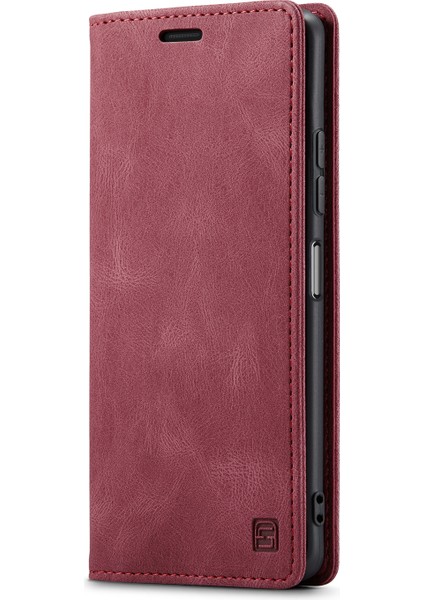 Xiaomi Poco X5 Pro 5g/xiaomi Redmi Not 12 Pro 5g Autspace A01 Rfıd Engelleme Kart Tutucu ile Deri Stand Kapağı-Kırmızı (Yurt Dışından)