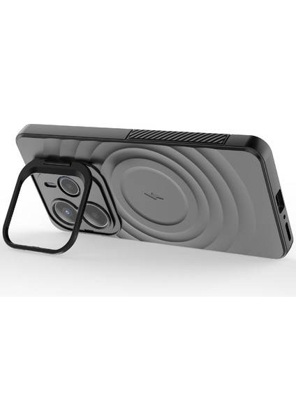 Xiaomi Redmi Için Not 14 5g Kılıf Magsafe Pc Kickstand Dalgalanma Doku Tpu Telefon Kapağı ile Uyumlu (Yurt Dışından)
