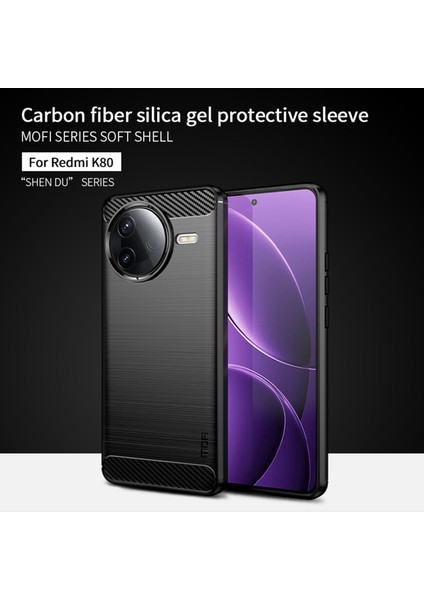 Xiaomi Redmi K80 5g Arka Kapak Mofı Fırçalanmış Doku Karbon Fiber Yumuşak Tpu Kılıf-Kırmızı (Yurt Dışından) fiyatları