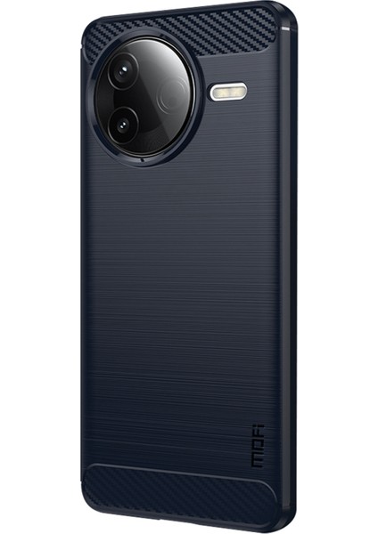 Xiaomi Redmi K80 5g Arka Kapak Mofı Fırçalanmış Doku Karbon Fiber Yumuşak Tpu Kılıf-Mavi (Yurt Dışından)