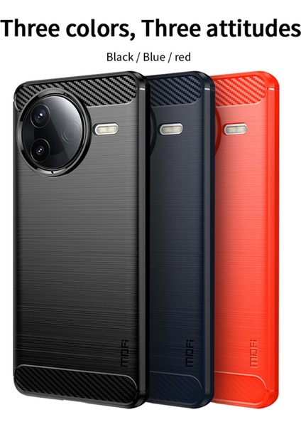 Xiaomi Redmi K80 5g Arka Kapak Mofı Fırçalanmış Doku Karbon Fiber Yumuşak Tpu Kılıf-Mavi (Yurt Dışından) modelleri