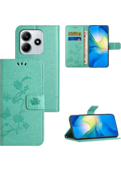 Xiaomi Redmi Note 14 4g (164.84X78.15X8.16MM) Kılıf Cüzdan Standı Baskılı Çiçek Pu Deri Telefon Kapağı-Mavi (Yurt Dışından) indirimleri