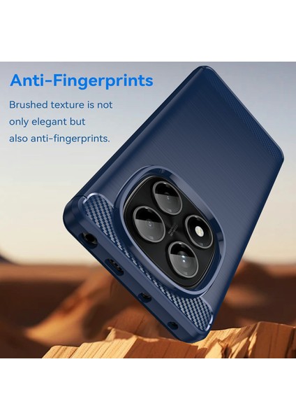 Xiaomi Redmi Note 14 Pro 4G Kılıf Koruyucu Karbon Fiber Doku Fırçalanmış-Mavi için (Yurt Dışından) fırsatları