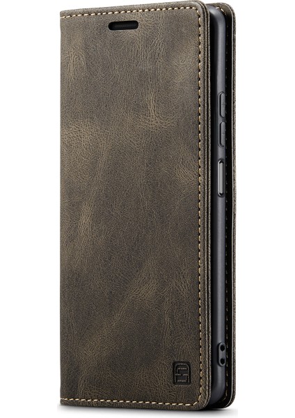 Xiaomi Poco X5 Pro 5g/xiaomi Redmi Not 12 Pro 5g Autspace A01 Rfıd Engelleme Kart Tutucu-Kahve ile Deri Stand Kapağı (Yurt Dışından)