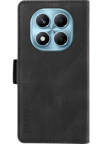 Xiaomi Redmi Için Not 14 Pro 4g Yıkatu YK-005 Cilt Dokunma Duygusu Cüzdan Telefon Kapağı-Balck (Yurt Dışından)