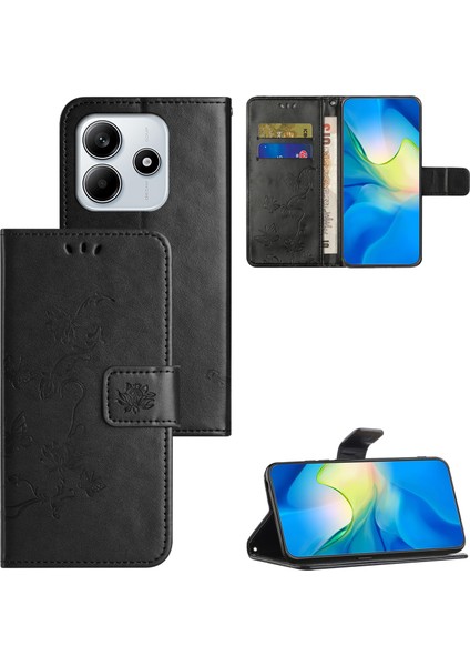 Xiaomi Redmi Için Not 14 4g (164.84X78.15X8.16MM) Kılıf Cüzdan Standı Baskılı Çiçek Pu Deri Telefon Kapağı-Balck (Yurt Dışından) indirimleri