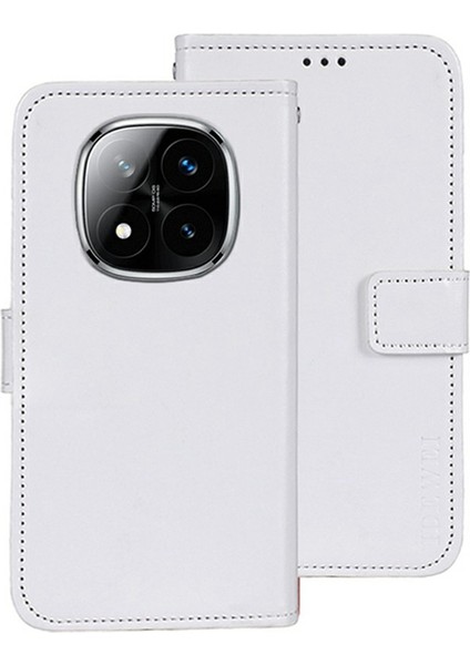 Xiaomi Redmi Note 14 Pro 5g/poco X7 5g Crazy Horse Doku Deri Telefon Kılıfı-Beyaz (Yurt Dışından)
