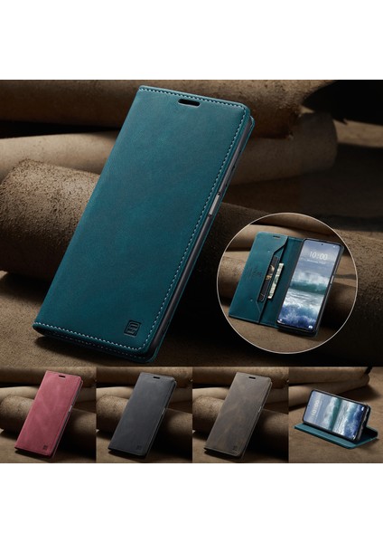 Xiaomi Poco X5 Pro 5g/xiaomi Redmi Not 12 Pro 5g Autspace A01 Rfıd Engelleme Kart Tutucu ile Deri Stand Kapağı-Mavi (Yurt Dışından)