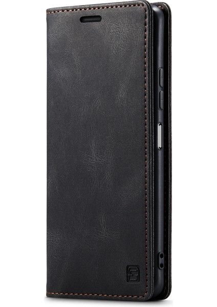 Xiaomi Poco X5 Pro 5g/xiaomi Redmi Not 12 Pro 5g Autspace A01 Rfıd Engelleme Kart Tutucu ile Deri Stand Kapağı-Siyah (Yurt Dışından)