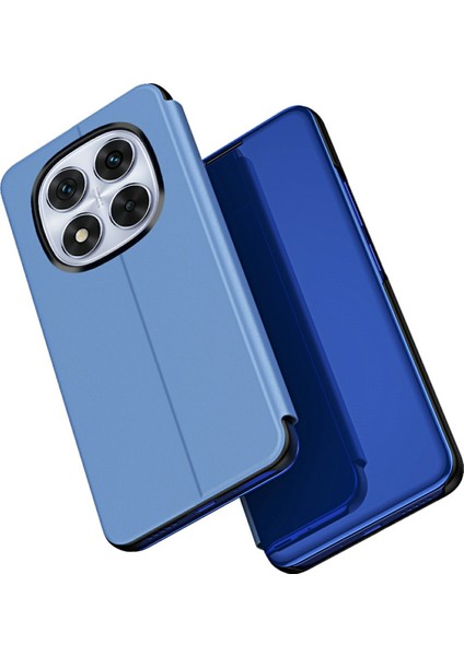 Xiaomi Redmi Için Not 14 Pro 5g/poco X7 5g Kılıf Görünüm Penceresi Standı Deri Flip Telefon Kapağı-Gökyüzü Mavi (Yurt Dışından)