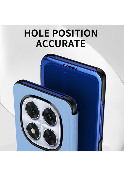 Xiaomi Redmi Için Not 14 Pro 5g/poco X7 5g Kılıf Görünüm Penceresi Standı Deri Flip Telefon Kapağı-Gökyüzü Mavi (Yurt Dışından)