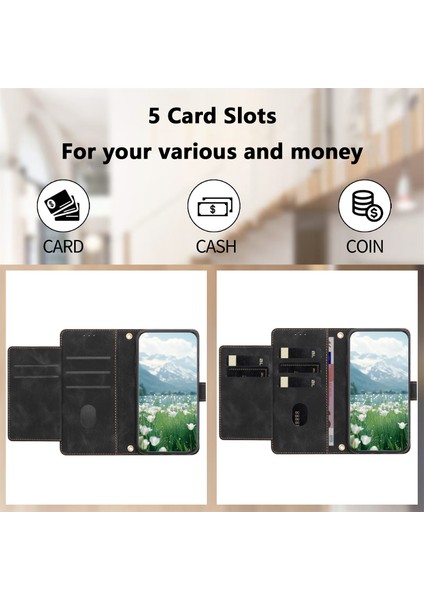 Xiaomi Redmi Note 14 5g Lale 5 Kart Yuvalı Cüzdan-Balck Için (Yurt Dışından)
