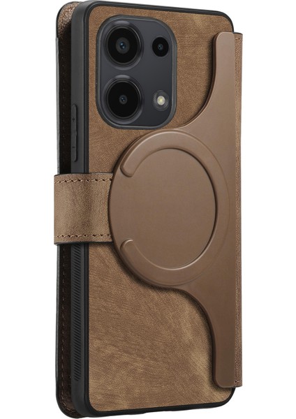 Xiaomi Redmi Için Not 13 5g Kılıf Caseneo Ayrılabilir Manyetik Rfıd Blok Deri Telefon Cüzdan Kapağı-Kahverengi (Yurt Dışından) modelleri