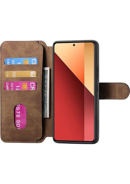 Xiaomi Redmi Için Not 13 5g Kılıf Caseneo Ayrılabilir Manyetik Rfıd Blok Deri Telefon Cüzdan Kapağı-Kahverengi (Yurt Dışından) fırsatları