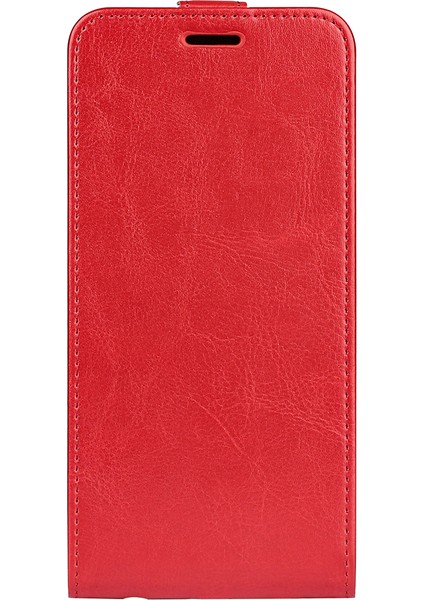 Xiaomi Redmi Note 14 4g (163.25X76.55X8.16MM) Kart Yuvalı Kılıf Dikey Çevirme Deri Telefon Kapağı-Kırmızı (Yurt Dışından)