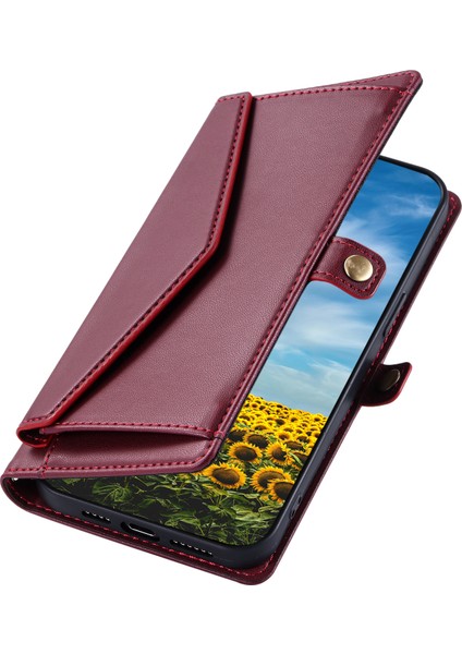 Xiaomi Redmi Note 14 4g (163.25X76.55X8.16MM) Askılı Cüzdan Standı-Şarap Kırmızısı (Yurt Dışından) fırsatları