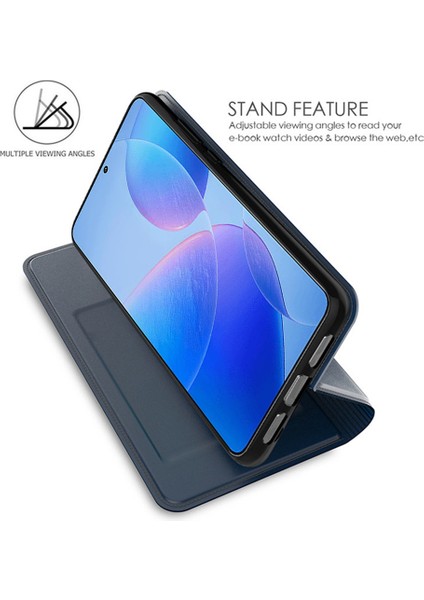 Xiaomi Redmi Note 14 Pro 4g Kılıf Pu Deri, Kart Tutuculu Stand-Mavi (Yurt Dışından)
