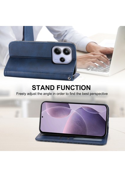 Xiaomi Redmi Note 14 4g (163.25X76.55X8.16MM) Kılıf Buzağı Dokulu Pu Deri Cüzdan-Mavi (Yurt Dışından) fırsatları