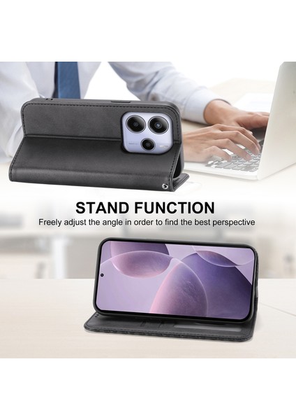 Xiaomi Redmi Note 14 4g (163.25X76.55X8.16MM) Kılıf Buzağı Dokulu Pu Deri Cüzdan-Balck Için (Yurt Dışından) fırsatları