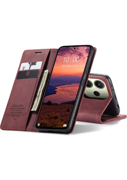 Xiaomi Redmi Note 14 4g (163.25X76.55X8.16MM) Caseme 013 Serisi Pu Deri Stand-Kırmızı (Yurt Dışından) fiyatları