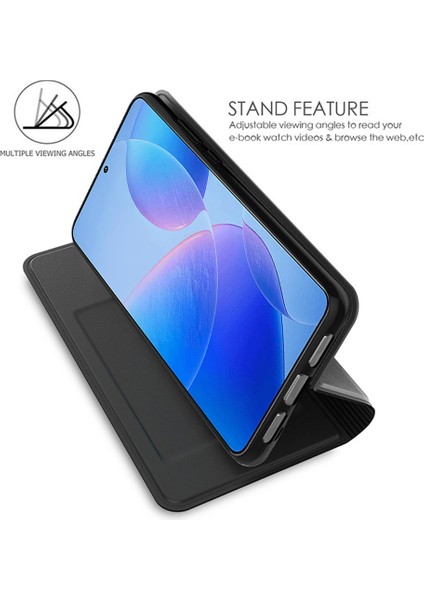 Xiaomi Redmi Note 14 Pro 4g Kılıf Pu Deri Kart Tutucu Stand-Balck Için (Yurt Dışından)