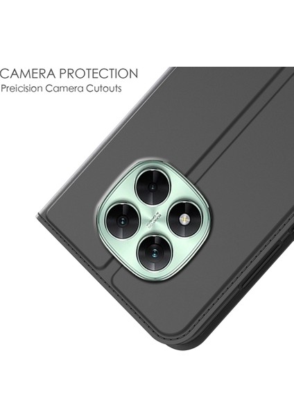 Xiaomi Redmi Note 14 Pro 4g Kılıf Pu Deri Kart Tutucu Stand-Balck Için (Yurt Dışından)