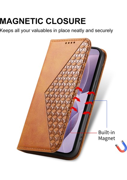Xiaomi Redmi Note 14 4g (163.25X76.55X8.16MM) Kılıf Buzağı Dokulu Pu Deri Cüzdan-Sarı (Yurt Dışından) modelleri