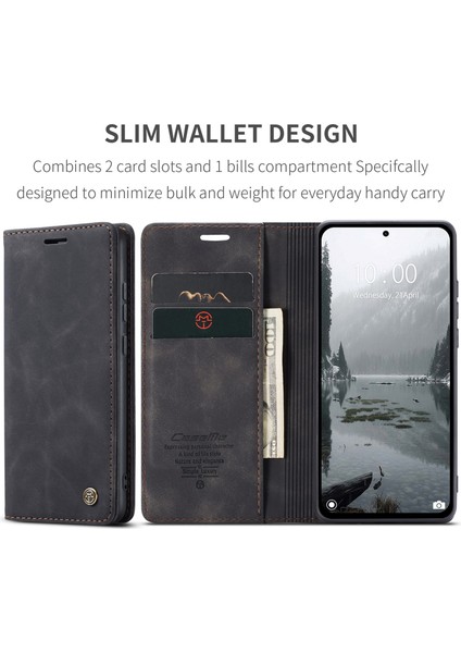 Xiaomi Redmi Için Not 14 4g (163.25X76.55X8.16MM) Caseme 013 Serisi Pu Deri Stand-Balck (Yurt Dışından) modelleri