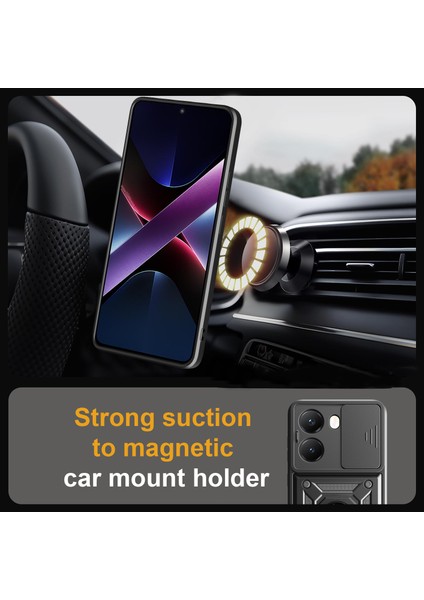 Xiaomi Redmi Için Turbo 4 5g/poco X7 Pro 5g Pc+Tpu Kickstand Kapak, Slayt Kamera Kapaklı-Mavi (Yurt Dışından) modelleri