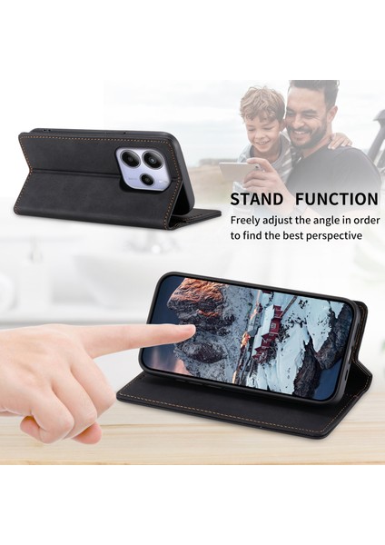 Xiaomi Redmi Için Not 14 4g (163.25X76.55X8.16MM) Rfıd Engelleme Pu Deri Telefon Kapağı-Balck (Yurt Dışından) modelleri