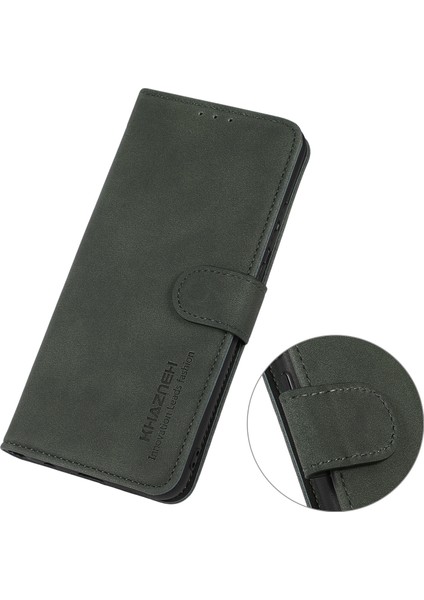 Xiaomi Redmi Note 14 Pro 5g/poco X7 5g Pu Deri Cüzdan Telefon Kapağı-Yeşil (Yurt Dışından)