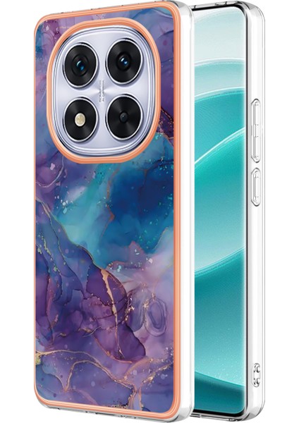 Xiaomi Poco X7 5g/xiaomi Redmi Not 14 Pro 5g Tpu Kılıf Mermer Desen 2.0mm Galvanik Telefon Arka Kapak-Mor (Yurt Dışından)