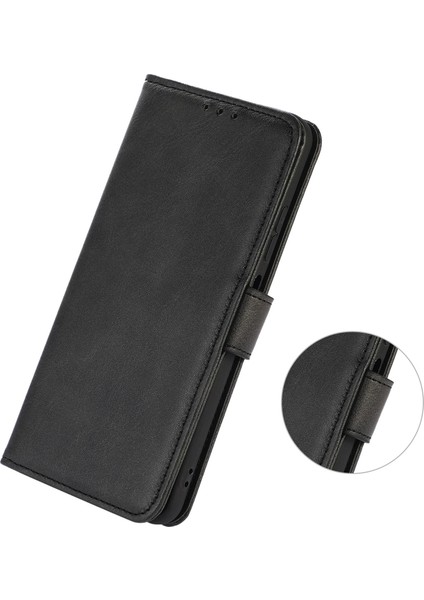 Xiaomi Poco X7 Pro 5g/redmi Turbo 4 5g Kılıf Sığır Derisi Doku Deri Cüzdan Stand-Balck ile (Yurt Dışından)