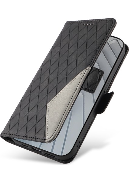 Xiaomi Redmi Için Not 14 4g (163.25X76.55X8.16MM) Flip Case Eşkenar Dörtgen Pu Deri Cüzdan Telefon Kapağı-Siyah (Yurt Dışından) fiyatları