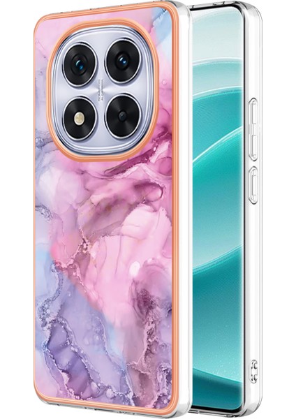 Xiaomi Poco X7 5g/xiaomi Redmi Not 14 Pro 5g Tpu Kılıf Mermer Desen 2.0mm Galvanik Telefon Arka Kapak-Gül (Yurt Dışından)